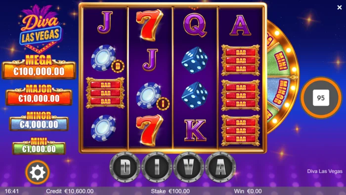 Diva Las Vegas - skrin utama dengan gulungan 4x4