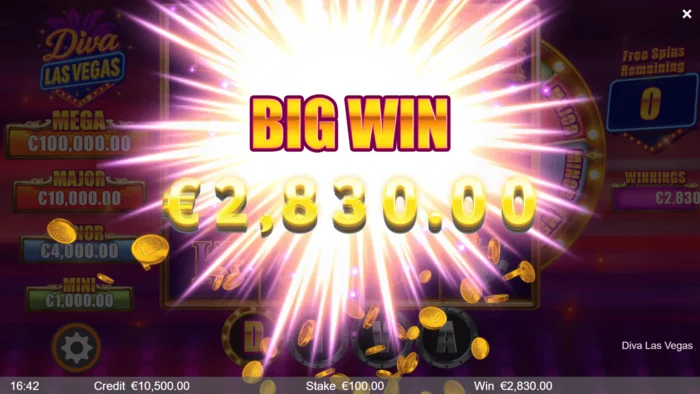 Diva Las Vegas - kemenangan besar semasa Free Spins